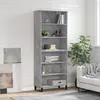 Image de vidaXL Buffet gris béton 69,5x32,5x180 cm bois d'ingénierie