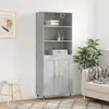 Image de vidaXL Buffet haut Gris béton 69,5x34x180 cm Bois d'ingénierie