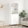 Image de vidaXL Buffet haut Blanc 69,5x34x180 cm Bois d'ingénierie
