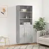 Image de vidaXL Buffet haut Gris béton 69,5x34x180 cm Bois d'ingénierie