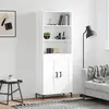 Image de vidaXL Buffet haut Blanc 69,5x34x180 cm Bois d'ingénierie
