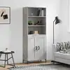 Image de vidaXL Buffet haut Gris béton 69,5x34x180 cm Bois d'ingénierie