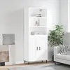 Image de vidaXL Buffet haut Blanc 69,5x34x180 cm Bois d'ingénierie