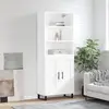 Image de vidaXL Buffet haut Blanc 69,5x34x180 cm Bois d'ingénierie