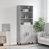 Image de vidaXL Buffet haut Gris béton 69,5x34x180 cm Bois d'ingénierie