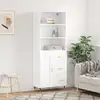Image de vidaXL Buffet haut Blanc 69,5x34x180 cm Bois d'ingénierie