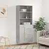Image de vidaXL Buffet haut Gris béton 69,5x34x180 cm Bois d'ingénierie