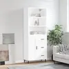 Image de vidaXL Buffet haut Blanc 69,5x34x180 cm Bois d'ingénierie
