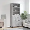 Image de vidaXL Buffet haut Gris béton 69,5x34x180 cm Bois d'ingénierie