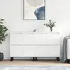 Image de vidaXL Buffets 2 pcs blanc brillant bois d'ingénierie