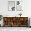 Image de vidaXL Buffets 3 pcs Chêne fumé Bois d'ingénierie