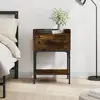 Image de vidaXL Table de chevet chêne fumé 40,5x31x60 cm bois d'ingénierie