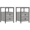 Image de vidaXL Tables de chevet 2 pcs sonoma gris 34x35,5x50cm bois ingénierie