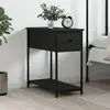 Image de vidaXL Table de chevet noir 30x60x60 cm Bois d’ingénierie