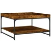 Image de vidaXL Table basse chêne fumé 80x80x45 cm bois d'ingénierie et fer