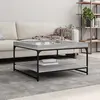 Image de vidaXL Table basse sonoma gris 80x80x45 cm bois d'ingénierie et fer