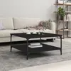 Image de vidaXL Table basse noir 80x80x40 cm bois d'ingénierie