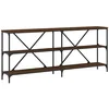 Image de vidaXL Wandtafel 180x30x75 cm bewerkt hout en ijzer bruin eikenkleur