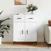 Image de vidaXL Buffet Blanc brillant 69,5x34x90 cm Bois d'ingénierie