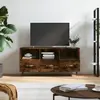 Image de vidaXL Meuble TV chêne fumé 102x36x50 cm bois d'ingénierie