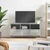 Image de vidaXL Meuble TV gris béton 102x36x50 cm bois d'ingénierie