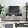 Image de vidaXL Meuble TV gris béton 102x36x50 cm bois d'ingénierie