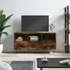Image de vidaXL Meuble TV chêne fumé 102x36x50 cm bois d'ingénierie