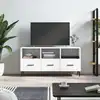 Image de vidaXL Meuble TV blanc 102x36x50 cm bois d'ingénierie