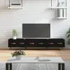 Image de vidaXL Meuble TV noir 150x36x30 cm bois d'ingénierie