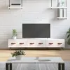 Image de vidaXL Meuble TV blanc brillant 150x36x30 cm bois d'ingénierie