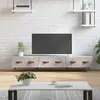 Image de vidaXL Meuble TV gris béton 150x36x30 cm bois d'ingénierie