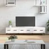 Image de vidaXL Meuble TV blanc brillant 150x36x30 cm bois d'ingénierie