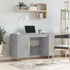 Image de vidaXL Bureau gris béton 140x50x75 cm bois d'ingénierie