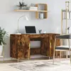 Image de vidaXL Bureau chêne fumé 140x50x75 cm bois d'ingénierie