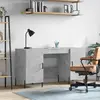 Image de vidaXL Bureau gris béton 140x50x75 cm bois d'ingénierie