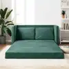 Image de vidaXL Canapé-lit 2 en 1 vert foncé 122x204x55 cm velours