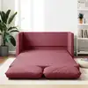 Image de vidaXL Canapé-lit 2 en 1 rouge bordeaux 112x174x55 cm tissu