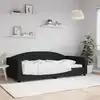 Image de vidaXL Lit de repos sans matelas noir 100x200 cm tissu