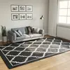 Image de vidaXL Tapis lavable noir et blanc 190x300 cm