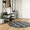 Image de vidaXL Tapis lavable noir et blanc Ø 120 cm