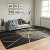 Image de vidaXL Tapis lavable noir et doré 190x300 cm