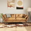 Image de vidaXL Tapis marron et blanc motif vache lavable