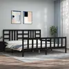 Image de vidaXL Cadre de lit sans matelas noir 200x200 cm bois massif de pin