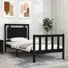 Image de vidaXL Cadre de lit sans matelas noir bois de pin massif