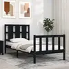 Image de vidaXL Cadre de lit sans matelas noir bois de pin massif