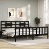 Image de vidaXL Cadre de lit sans matelas noir 200x200 cm bois massif de pin
