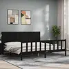 Image de vidaXL Cadre de lit sans matelas noir 200x200 cm bois massif de pin