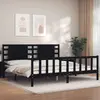 Image de vidaXL Cadre de lit sans matelas noir 200x200 cm bois massif de pin