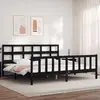 Image de vidaXL Cadre de lit sans matelas noir 200x200 cm bois massif de pin