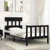 Image de vidaXL Cadre de lit sans matelas noir bois de pin massif
